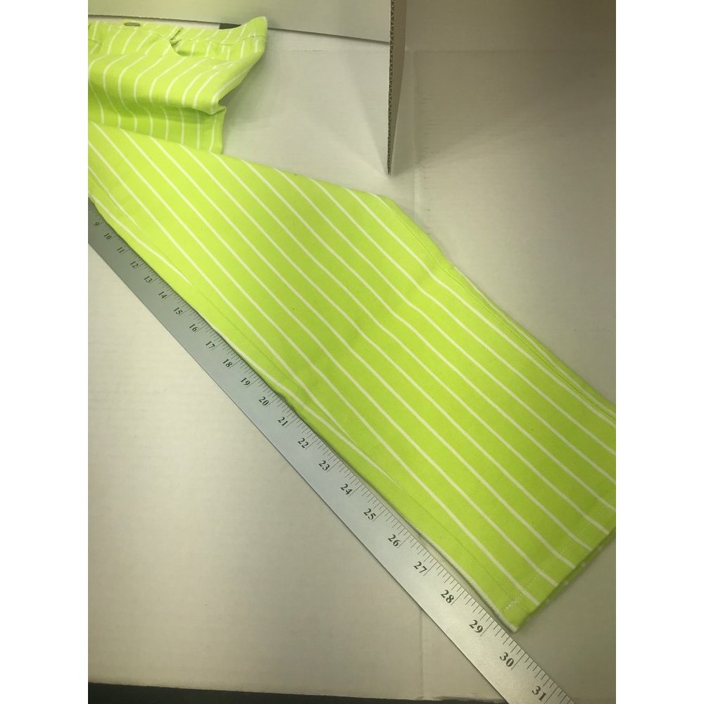 Victor Glemaud Women's Size 2 High Rise Straight Leg Jeans Green Pinstripe NWOT - Picture 6 of 9
